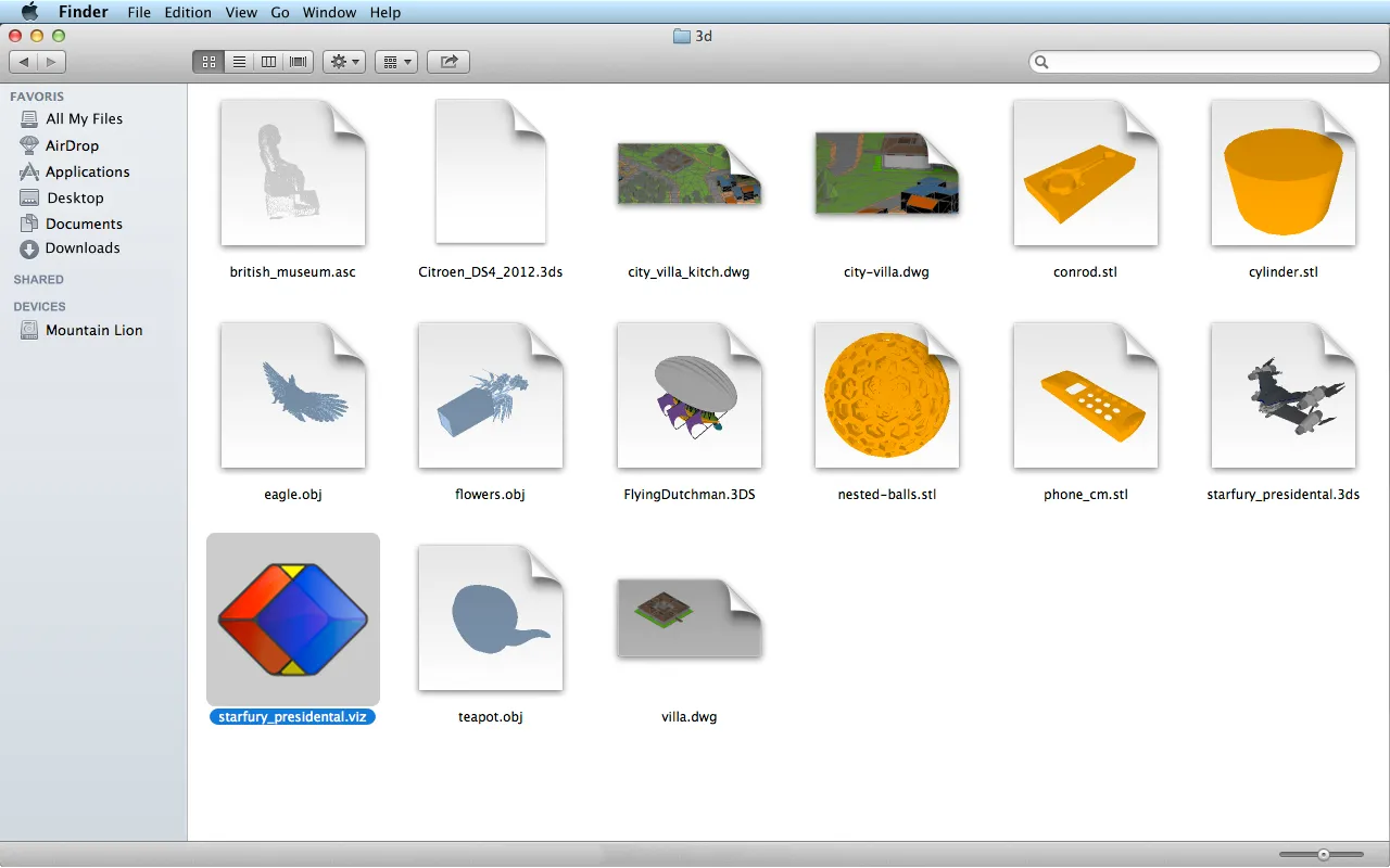 Preview 3D in Finder